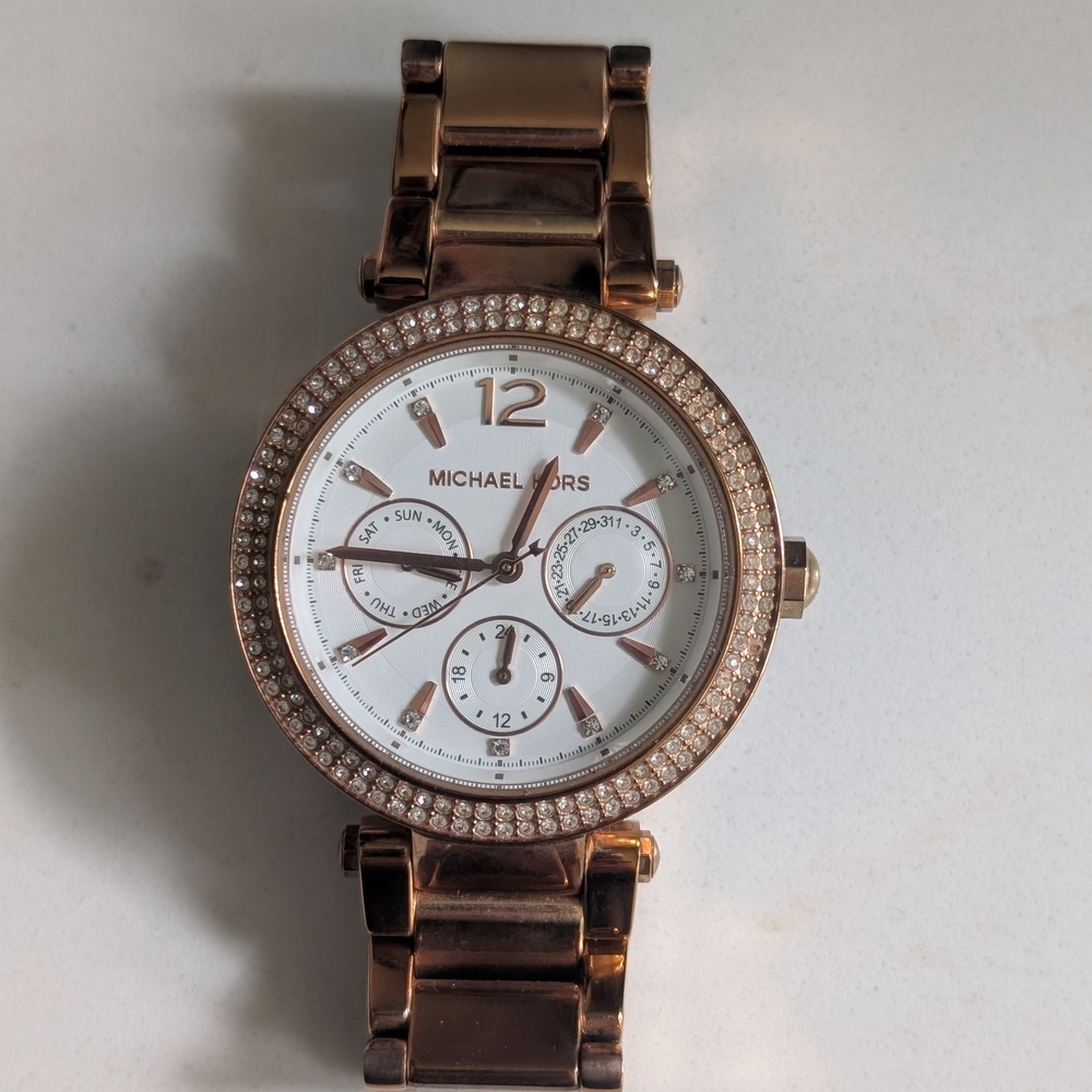 Michael Kors Women's Watch in Rose Gold and White